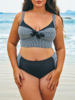 Black & White Contrast Side Plus Size Bikini Bottom - Image 4
