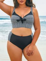 Black & White Contrast Side Plus Size Bikini Bottom - Image 3
