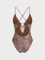 Wild Leopard Cutout One Piece Swimwear - Image 7