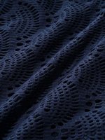 Navy Lace V-Neck One-Piece Swimsuit - Image 9
