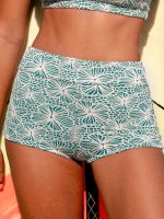Green Jacquard Full Coverage Surf Bottoms