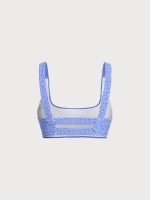 Blue Jacquard Cutout Surf Bra - Image 7