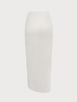 Off White Wrap Cover-Up Midi Skirt - Image 6