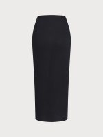 Black Wrap Cover-Up Midi Skirt - Image 7
