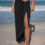 Black Wrap Cover-Up Midi Skirt