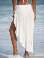 White Asymmetrical Ruffle Cover-Up Skirt - Image 2