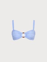 Light Blue Textured Cutout O-Ring Bikini Top - Image 6