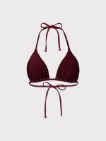 Wine Red Monogram Halter Bikini Top - Image 8