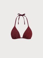 Wine Red Monogram Halter Bikini Top - Image 7