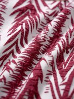 Wine Red Leaf Textured Tie Bikini Bottom - Image 12