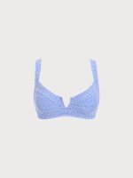 Blue Jacquard Underwire Plus Size Bikini Top - Image 5