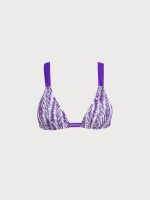 Purple Leaf Textured Strap Bikini Top - Image 9