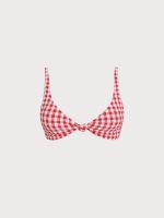 Red Gingham Knot Bikini Top - Image 7