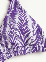 Purple Leaf Textured Strap Bikini Top - Image 11