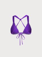Purple Leaf Textured Strap Bikini Top - Image 10
