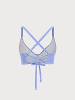 Blue Jacquard Twist Plus Size Bikini Top - Image 6