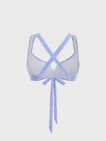 Blue Jacquard Underwire Plus Size Bikini Top - Image 6