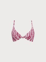 Wine Red Geometric Textured Knot Bikini Top - Image 6