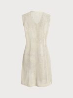 Beige Round Neck Cover-up Dress - Image 7