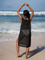 Black Round Neck Cover-up Dress - Image 4
