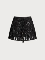 Black Crochet Cover-Up Skirt