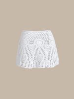 White Crochet Cover-Up Skirt - Image 2