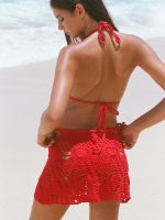 Red Crochet Cover-Up Skirt - Image 2