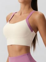 Pink Contrast Strap Sports Bra - Image 7
