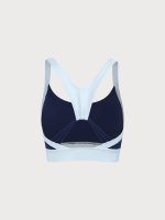 Navy Contrast U Neck Sports Bra - Light Support - Image 9