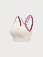 Pink Contrast Strap Sports Bra - Image 11
