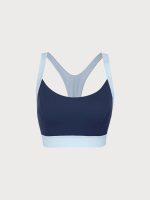 Navy Contrast U Neck Sports Bra - Light Support - Image 8