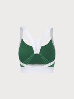 Green Contrast U Neck Sports Bra -Light Support - Image 9