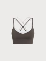 Dark Coffee Contrast X Cross Sports Bra - Image 5