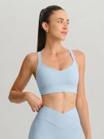 Light Blue U Neck Sports Bra - Light Support - Image 2