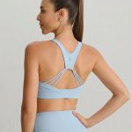 Light Blue U Neck Sports Bra - Light Support