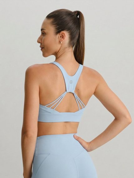 Light Blue U Neck Sports Bra - Light Support