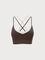 Coffee Contrast X Cross Sports Bra - Image 8