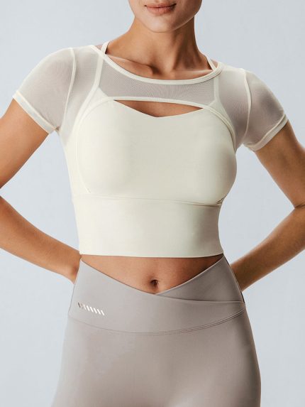 Cut Out Short Sleeve Top--Light Support