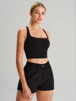 Black Strappy Open-Back Sports Bra - Image 3