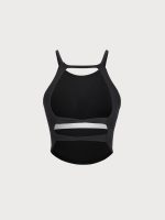 Black Strappy Back Active Tank Top - Light Support - Image 8