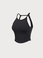 Black Strappy Back Active Tank Top - Light Support - Image 7
