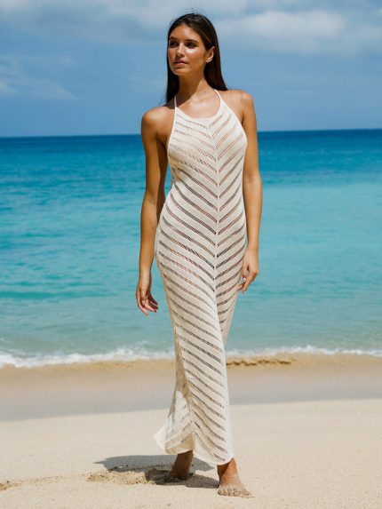 Leaf-Print Wrap Cover-Up