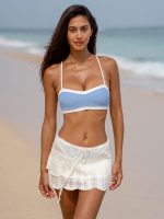 White Double-Layer Crochet Cover-Up Skirt - Image 4