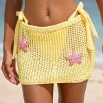 Yellow Starfish Crochet Cover Up Skirt