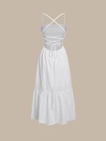 Cotton Backless Halter Beach Dress - Image 7