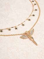Gold Alloy Angel Pendant Necklace - Image 4