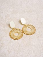 Gold Woven Drop Earrings - Image 3