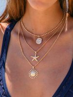 Gold Alloy Multi-Pendant Necklace