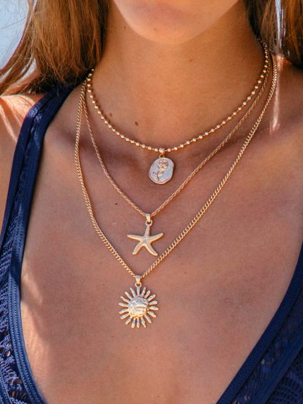 Gold Alloy Multi-Pendant Necklace