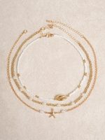 Gold Alloy Starfish Pearl Necklace - Image 3